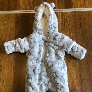 Wonder Nation fleece plush snowsuit 0-3 months